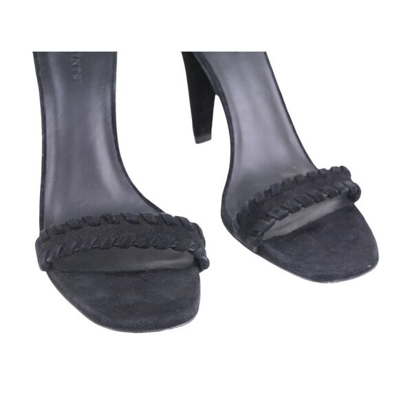 AllSaints BLACK GENUINE LEATHER SUEDE HIGH HEEL OPEN TOE STRAPPY SANDALS Sz 40 - Picture 2 of 11